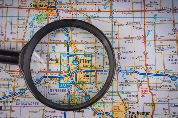 Flint Usa Map Travel Background — стокове фото
