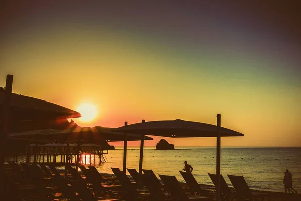 Beau Lever Soleil Dans Une Station Balnéaire — Photo