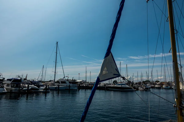 Copenhague Dinamarca Julio 2019 Hermoso Puerto Danés Con Yates —  Fotos de Stock