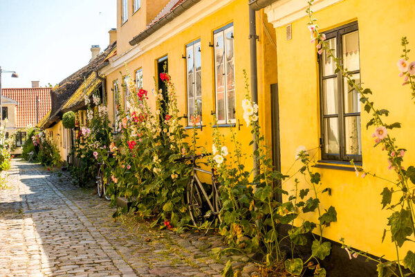 Copenhagen, Denmark - July 23, 2019.Beautiful Danish architecture in a picturesque village