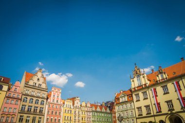 Wrocaw, Polonya - 15 Haziran 2019. Wroclaw 'ın güzel, resimsi merkezi