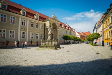 Wrocaw, Polonya - 17 Haziran 2019. Eski Polonya şehrinin mimarisi.