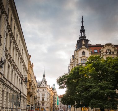 Prag, Çek Cumhuriyeti - 21 Eylül 2019. Muhteşem Prag 'ın Antik Mimarisi