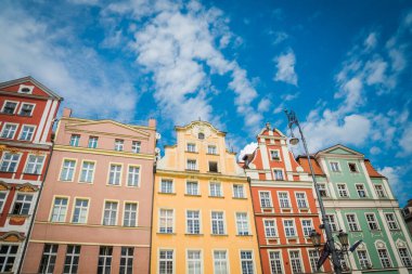 Wrocaw, Polonya - 15 Haziran 2019. Wroclaw 'ın güzel, resimsi merkezi