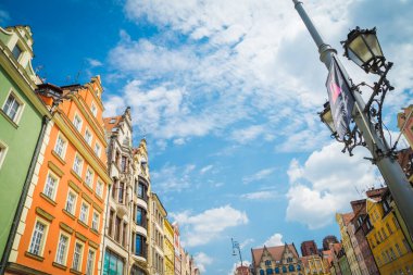 Wrocaw, Polonya - 15 Haziran 2019. Wroclaw 'ın güzel, resimsi merkezi
