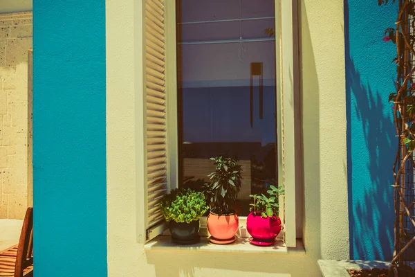 Beautiful Window Pots — Stock Photo, Image