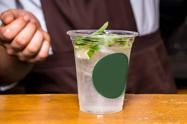 Mojito Výroba Kavárně Pozadí — Stock fotografie