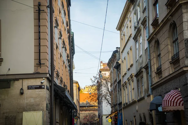 利沃夫 乌克兰 2019年1月23日 宏伟的冬季利沃夫建筑和街道 — 图库照片