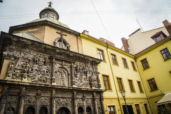 Magnificent Winter Lviv Architecture Streets — Stock Photo, Image