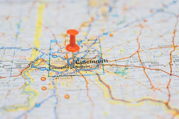 Cincinati on the map  travel recreation background