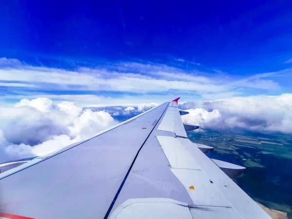 View Airplane Window Wing — Stock Photo, Image