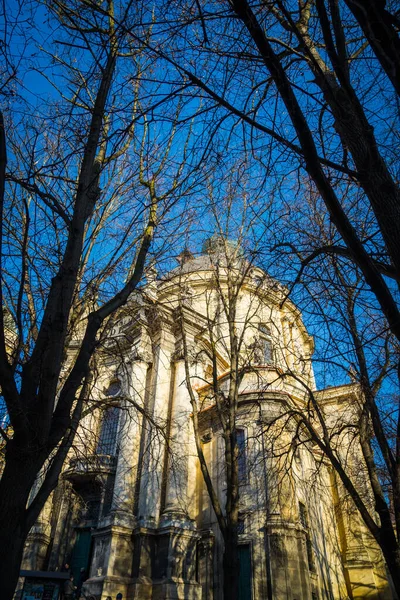 Magnifica Architettura Invernale Lviv Strade — Foto Stock