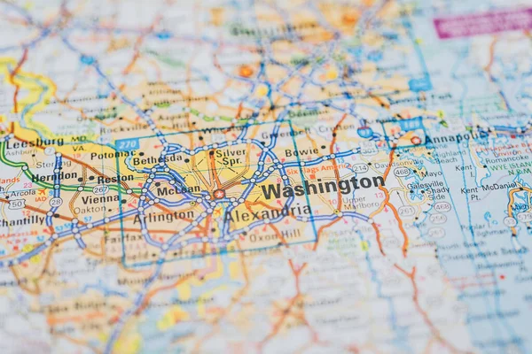 Washington on map  travel recreation background