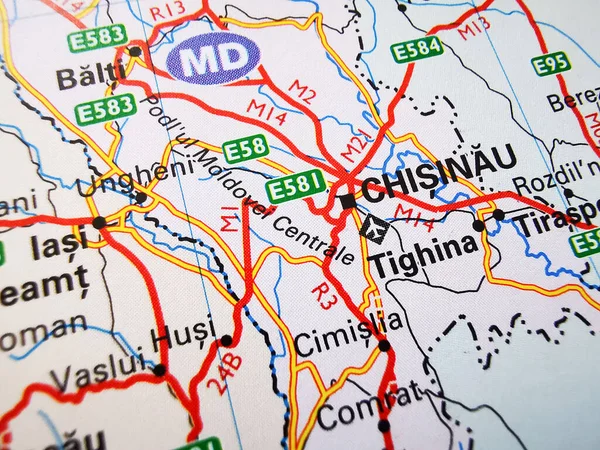 Chisinau Road Map Europe — Stock Photo, Image
