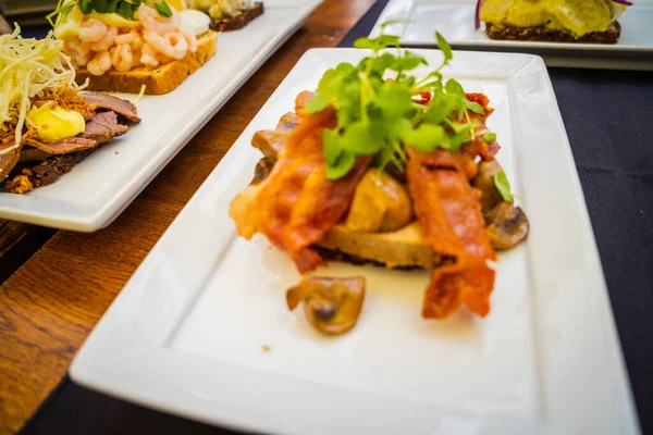 Tradisjonelle Danske Smørbrød Plate – stockfoto