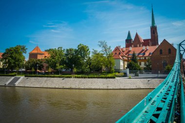 Wrocaw, Polonya - 15 Haziran 2019. Wroclaw 'ın güzel kiliseleri. 