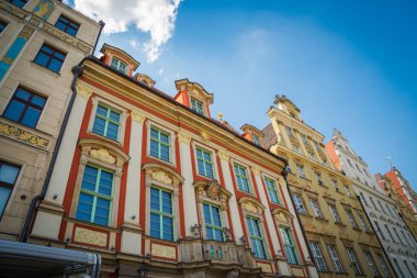 Wrocaw, Polonya - 15 Haziran 2019. Wroclaw 'ın güzel, resimsi merkezi