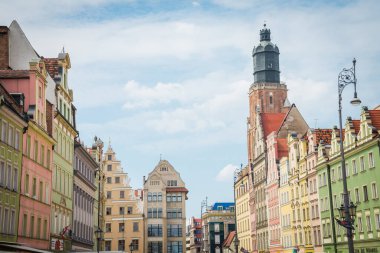 Wrocaw, Polonya - 15 Haziran 2019. Wroclaw 'ın güzel, resimsi merkezi