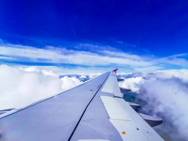 Vue Fenêtre Avion Aile — Photo