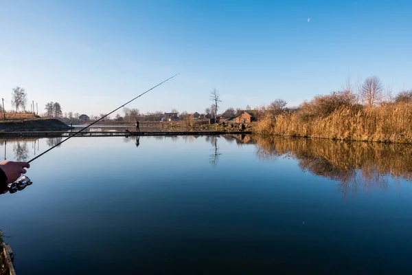 Pesca Pesca Lago — Foto de Stock