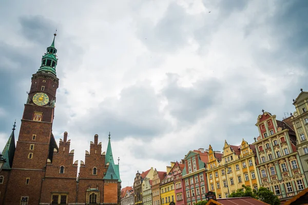波兰弗罗考 2019年6月17日 Wroclaw市的房屋和街道 城市景观 — 图库照片