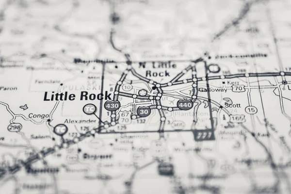 Little Rock Mapě Cestovní Pozadí — Stock fotografie
