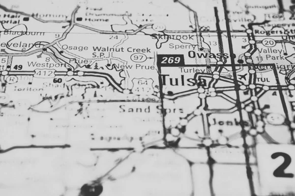 Tulsa Usa Mapa Fundo Viagens — Fotografia de Stock