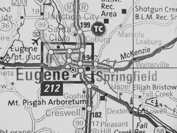 Eugene Amerikai Egyesült Államok Térkép Háttér — Stock Fotó