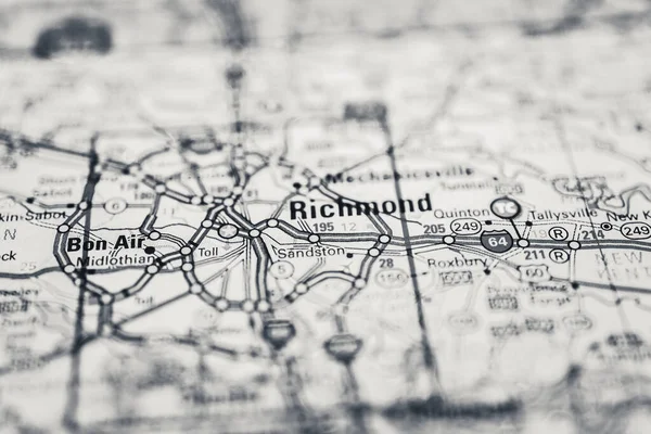 Richmond Mapa Fondo Viaje — Foto de Stock