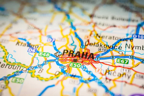 Praha Mapa Fondo Viaje — Foto de Stock