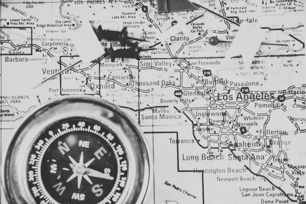 Los Angeles Usa Map Travel Background — Stock Photo, Image