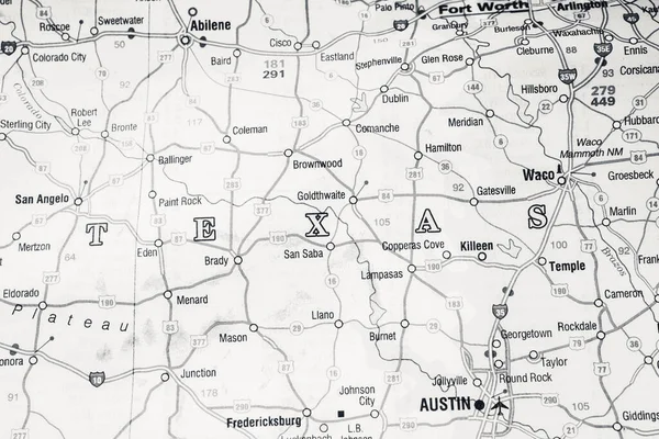 Austin Mapa Fondo Viaje — Foto de Stock