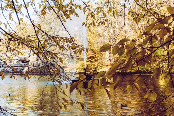 Güzel Bir Tarihi Parkta Muhteşem Bir Sonbahar — Stok fotoğraf