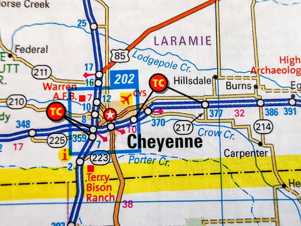 Cheyenne Usa Map — Stock Photo, Image