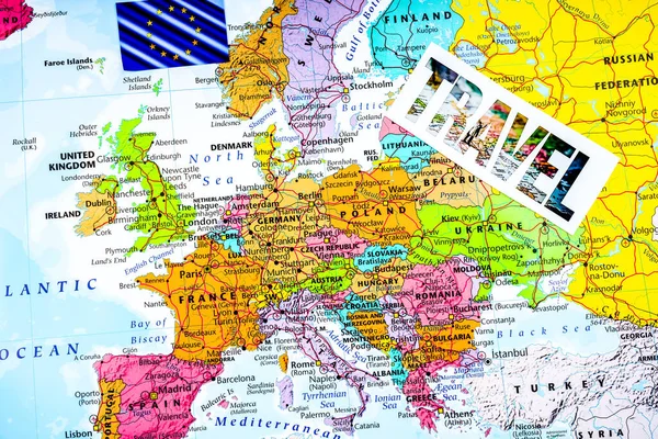 Euro Viaggio Mappa Viaggio Sfondo Esterno — Foto Stock