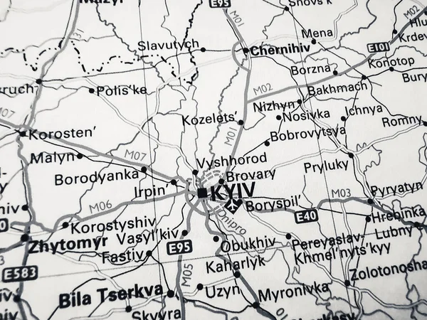 Kyiv Road Map Europe — Stock Photo, Image