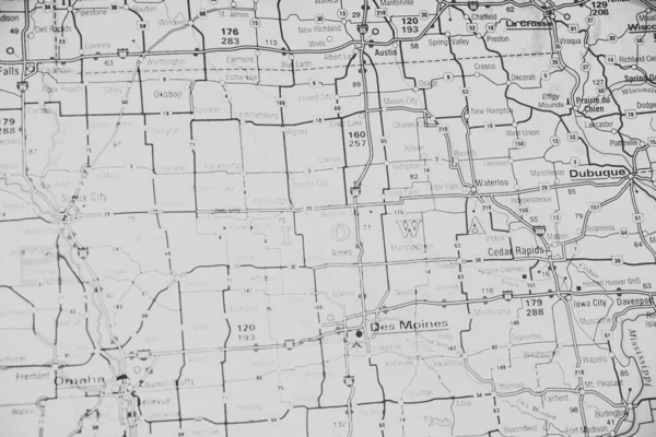 Iowa Tillstånd Kartan — Stockfoto