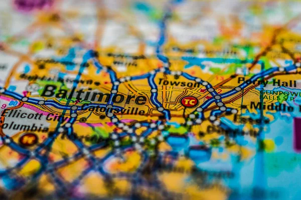Baltimore on map  travel background