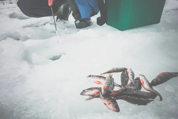 Winter Ice Fishing Background — Stock fotografie