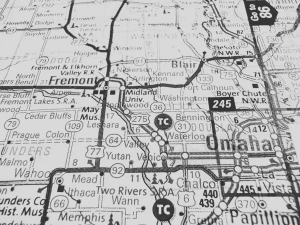 Omaha Estados Unidos Mapa —  Fotos de Stock