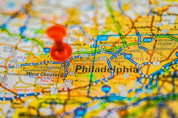 Filadélfia Mapa Viagem Fundo — Fotografia de Stock