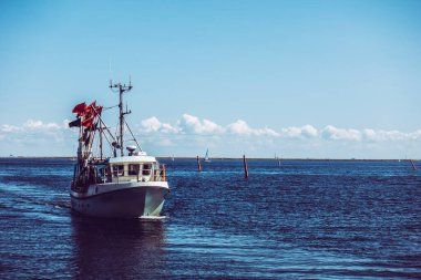 Yatları olan güzel Danimarka limanı