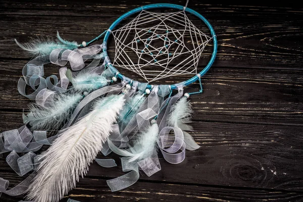 Dream Catcher Wooden Background — Stock Photo, Image