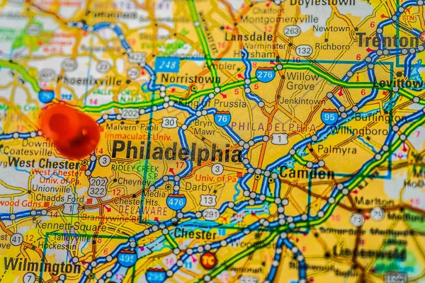 Filadelfia Mapa Viajes Fondo — Foto de Stock