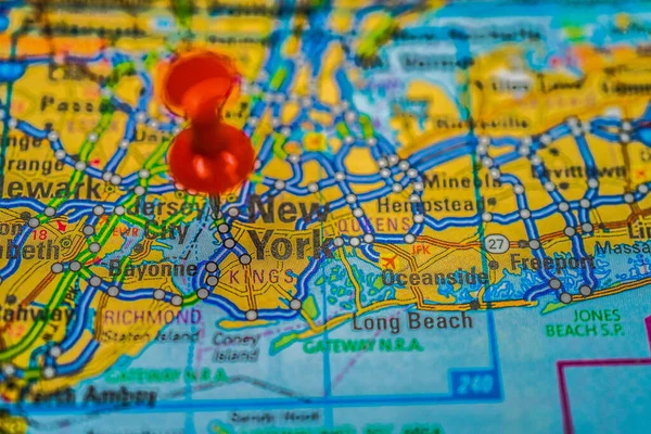 New York on map  travel background