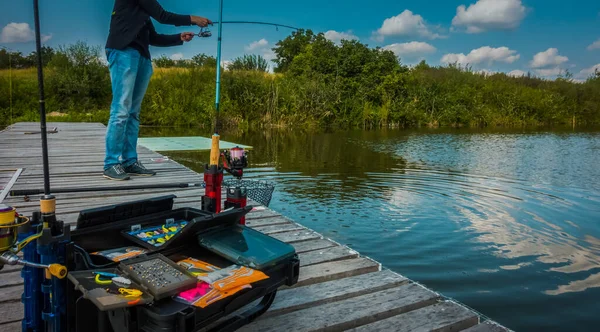 Pesca Fondo Del Lago Fondo Viaje —  Fotos de Stock