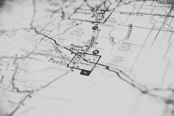 Pueblo Usa Harita Seyahat Arkaplanı — Stok fotoğraf