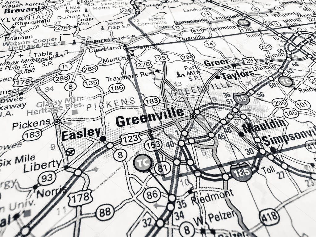 Greenville on USA map