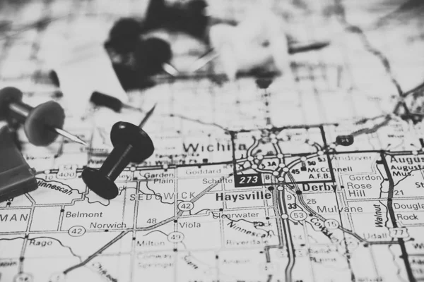 ウィチタアメリカ地図旅行の背景 — ストック写真