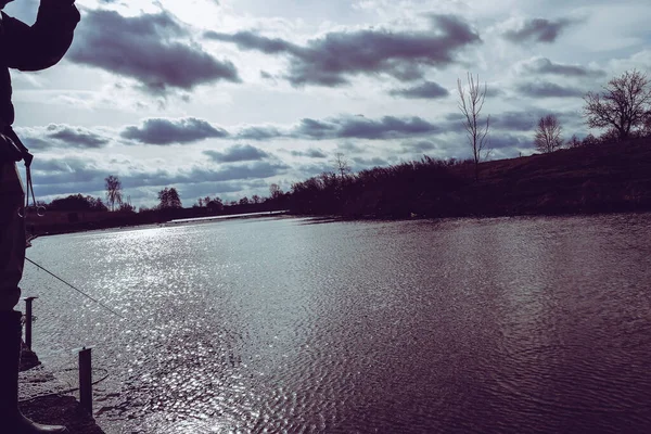 Angeln Auf Dem See — Stockfoto